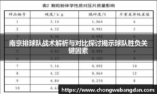 南京排球队战术解析与对比探讨揭示球队胜负关键因素